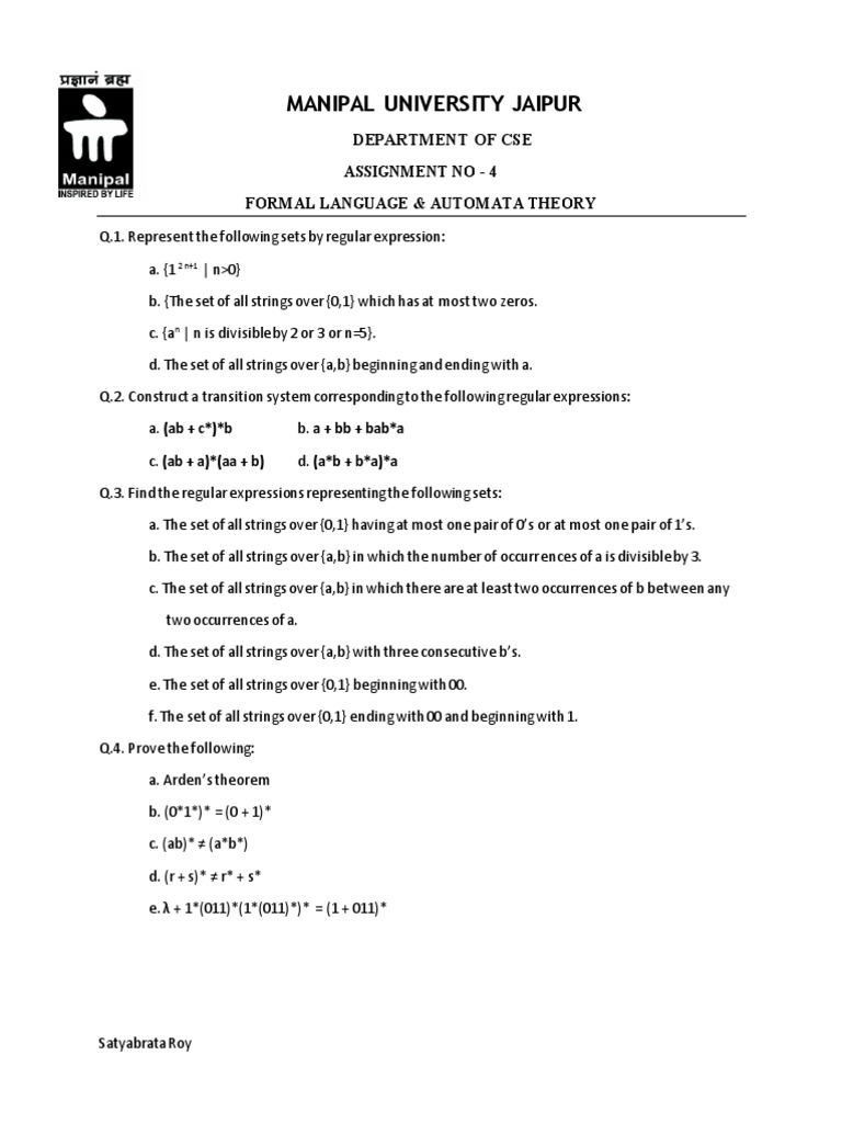 FLAT Assignment 4 | PDF