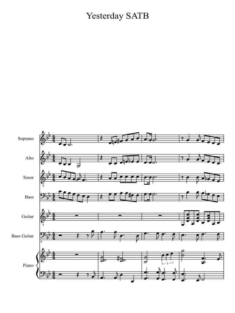 Yesterday Satb Pdf Pdf