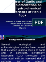 The Effects of Garlic and Tea Supplementation On Some Physico-Chemical Characteristics of Hen's Eggs