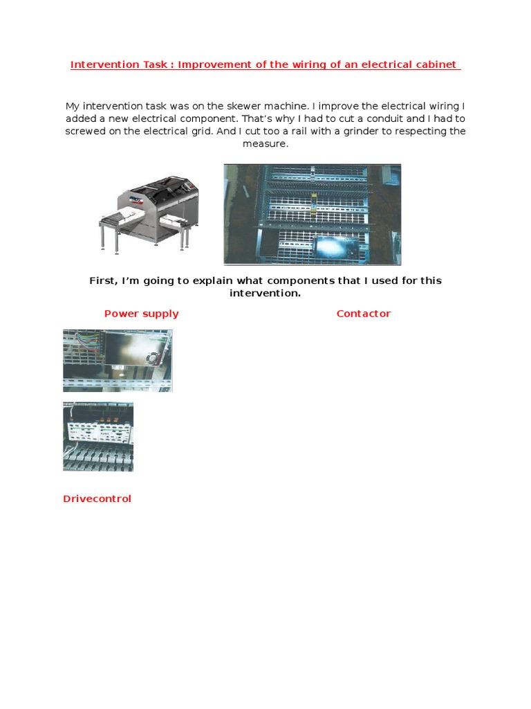 Intervention Task: Improvement of The Wiring of An Electrical Cabinet | PDF