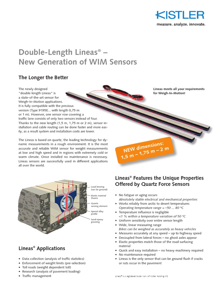 Kistler Double Length Lineas | PDF | Road Surface | Sensor