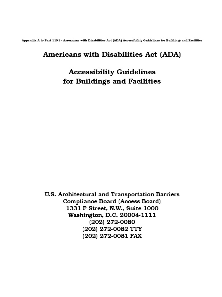 Ada - Accessibility Act | PDF | Americans With Disabilities Act Of 1990 ...