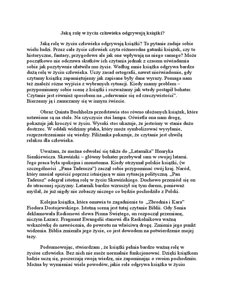 Jaką Rolę Zdaniem Filozofa Odgrywają W Dziejach świata Jaką Rolę W Życiu Człowieka Odgrywają Książki | PDF