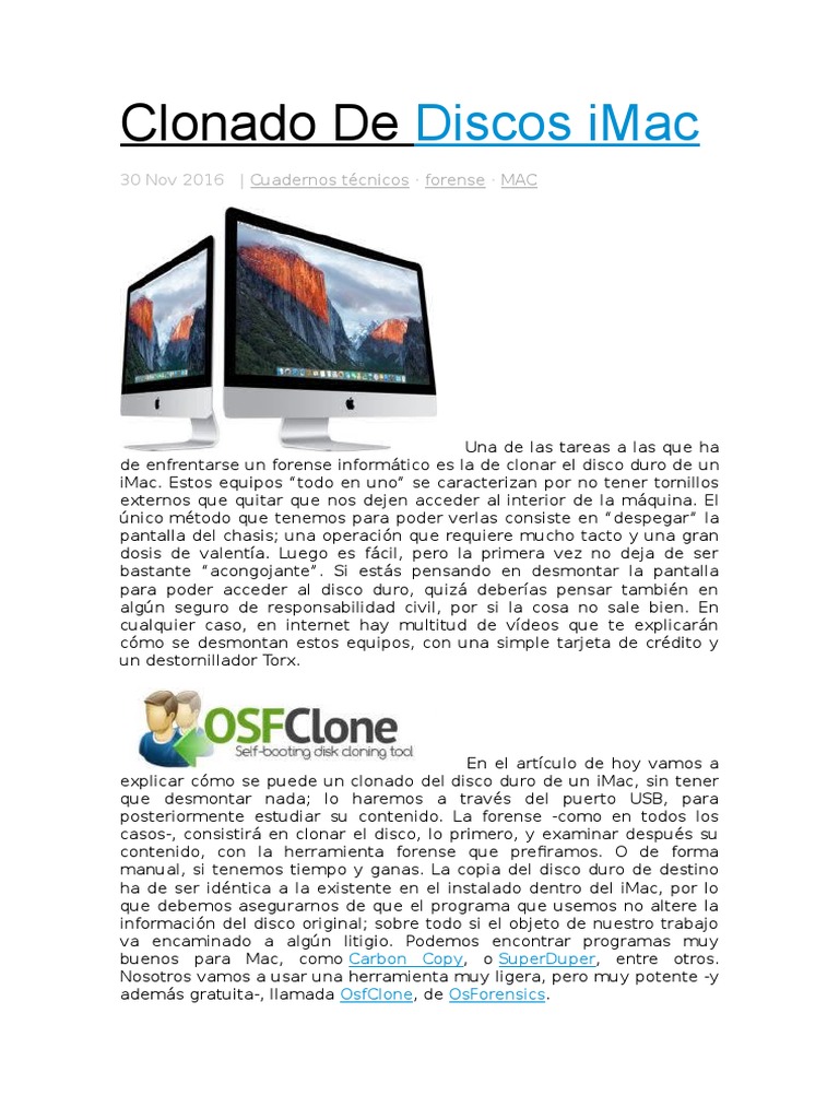 Clonado de Discos Mac | PDF | Memoria USB | Arranque