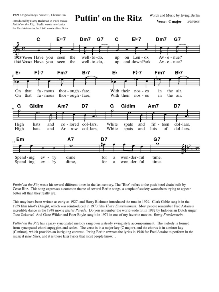 Puttin On The Ritz PDF | PDF | Poetry