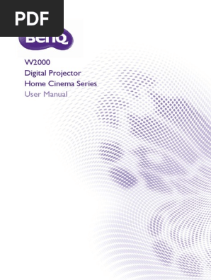 Benq W2000 Manual Hdmi Video