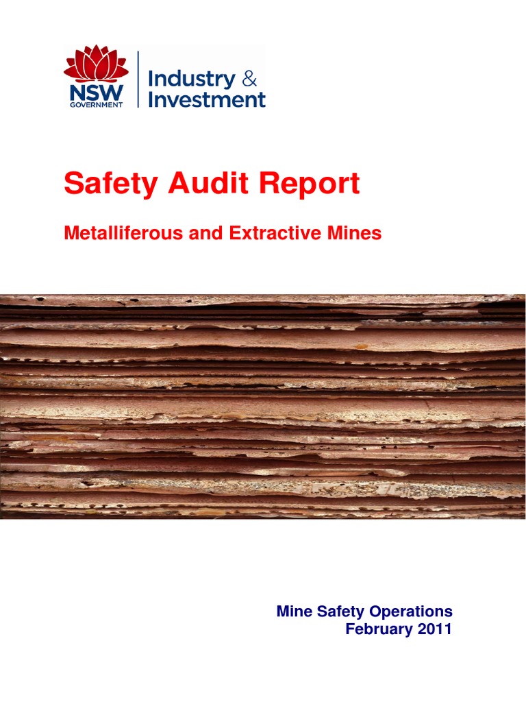 Mine Safety Audit Report Occupational Safety And Health Audit