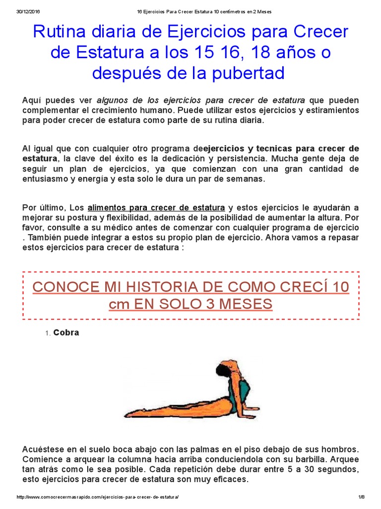 Como Crecer De Estatura A Cualquier Edad