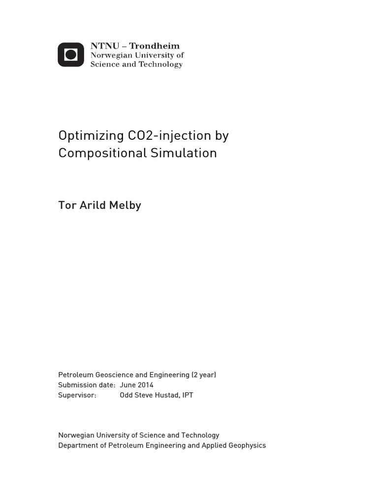 Optimizing CO2-Injection by Compositional Simulation | PDF | Wetting ...