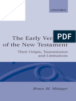 Bruce M. Metzger The Early Versions of The New Testament Their Origin Transmission, and Limitations PDF