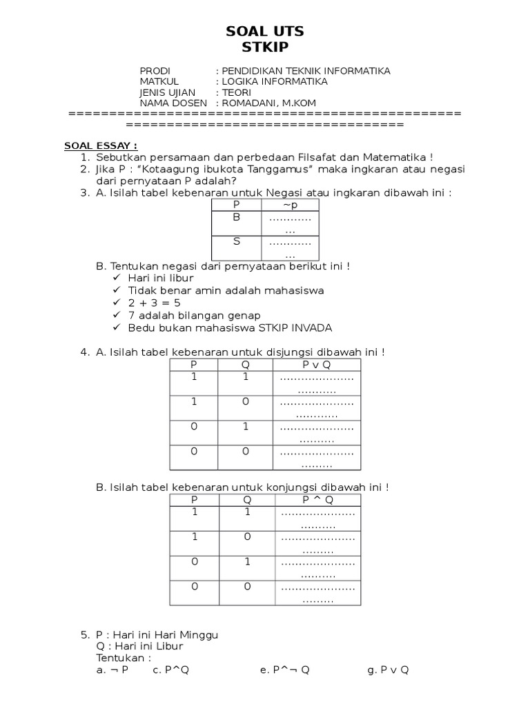 Uts Logika Informatika