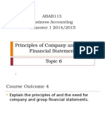 Principles of Company and Group Financial Statements: ABAB113 Business Accounting Semester 1 2014/2015