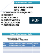 1.aim of The Experiment 2.equipments and Components Required 3.theory 4.procedure 5.observation 6.calculation 7.conclusion