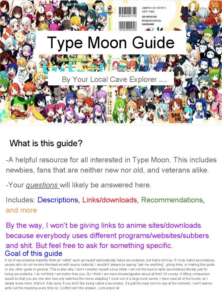 Type Moon Comprehensive Guide | PDF | Leisure
