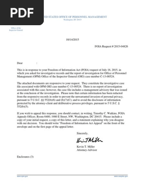 Opm Oig 2015 04826 Making False Statements Freedom Of