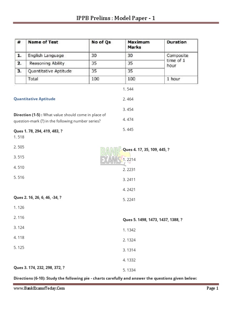 Ippb Prelims Model Paper - 1 | PDF | Human Resource Management | Phrase