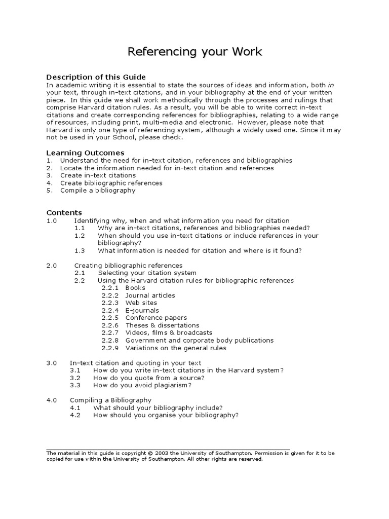 Referencing Your Work | PDF | Citation | Reference