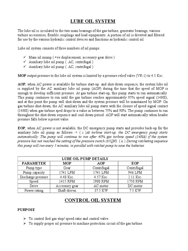 Lube Oil System | PDF | Pump | Valve