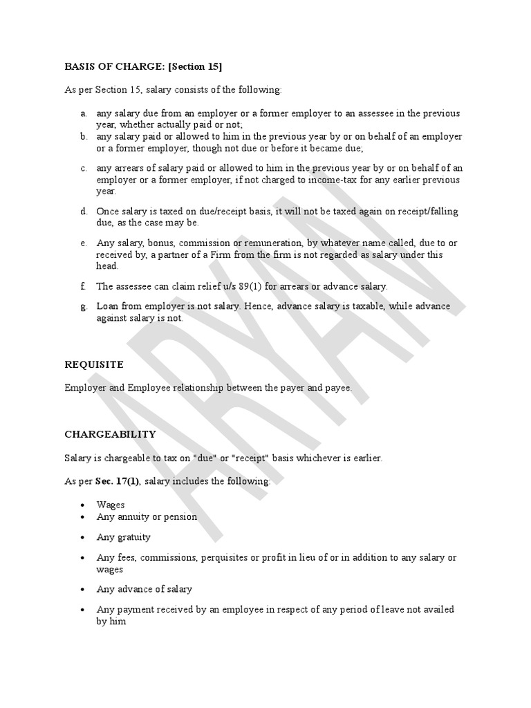 Taxation of Salary and Allowances Guide | PDF | Tax Deduction | Stocks