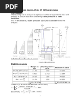 Reinforced Concrete Retaining Wall Design | PDF | Thermal Expansion ...
