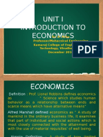 MG 6863 Engg. Economics Unit - I Introduction To Economics