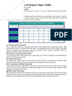 Types of School Time Table