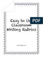 Easy To Use Writing Rubric S For The Classroom Teacher