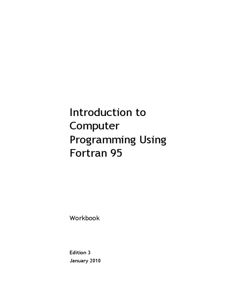 Livro Introducing To Programming Using Fortran 95 PDF | PDF