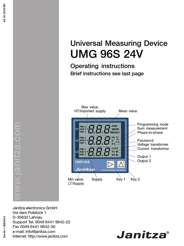 Janitza UMG 96 RMEL Digital Rack Mount Meter Universal, 44 OFF