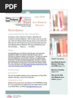 Download CDG East Midlands newsletter June 2010 by Career Development Group of CILIP - East Midlands branch SN33540597 doc pdf