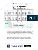 Answer Key To Indian Bank PO Prelims Live Leak 2017