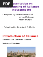 Tax Planning of Reliance