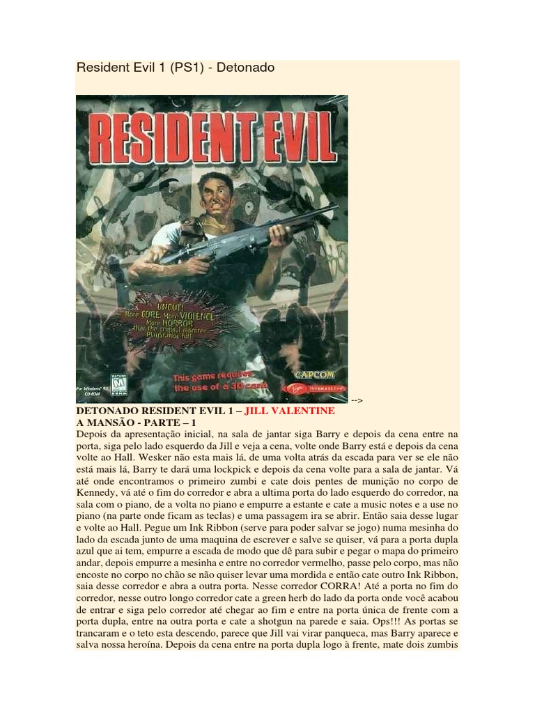 Detonado - Resident Evil HD Remaster - Parte 2, PDF, Resident Evil