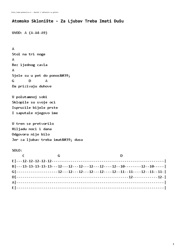Odbrani Akordi Za Gitara | PDF