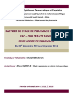 Rapport de Stage Pharmacie Hospitalière - DZ