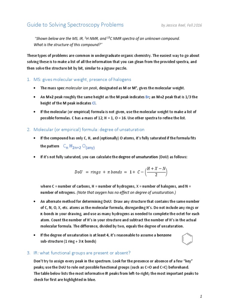Guide To Solving Spectroscopy Problems PDF Proton Nuclear
