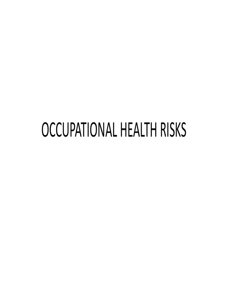 Occupational Health Risk PDF