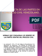 La Conducta de Las Partes en El Proceso Civil Venezolano