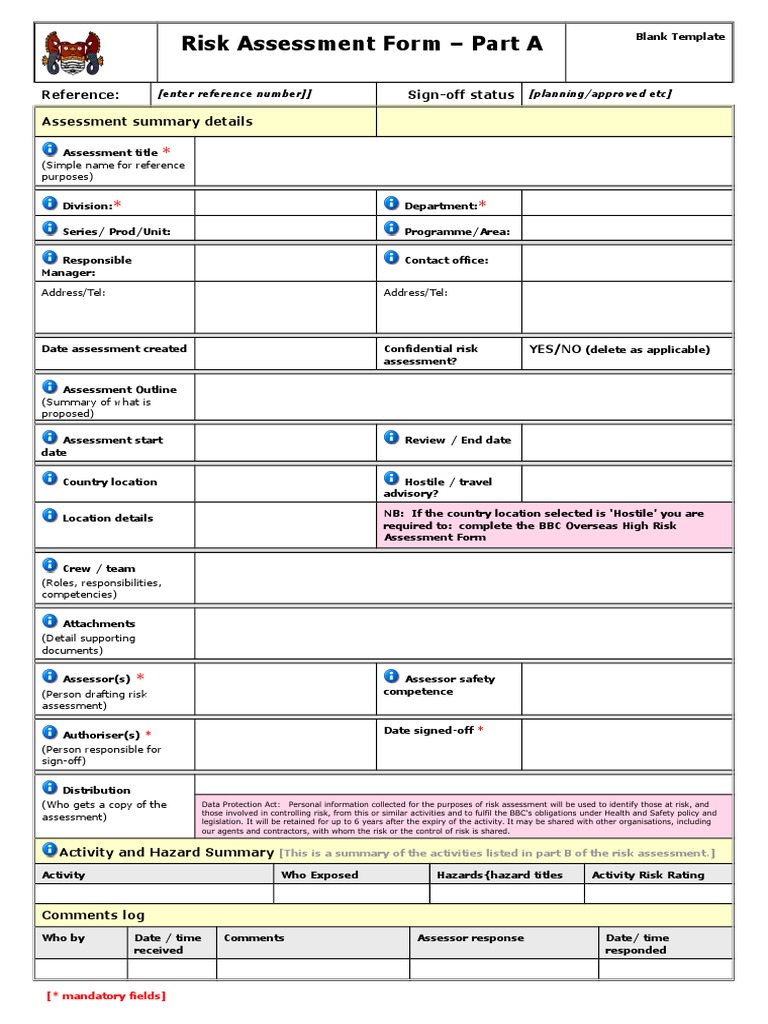 Risk Assessment Template for Activities | PDF | Personally Identifiable ...