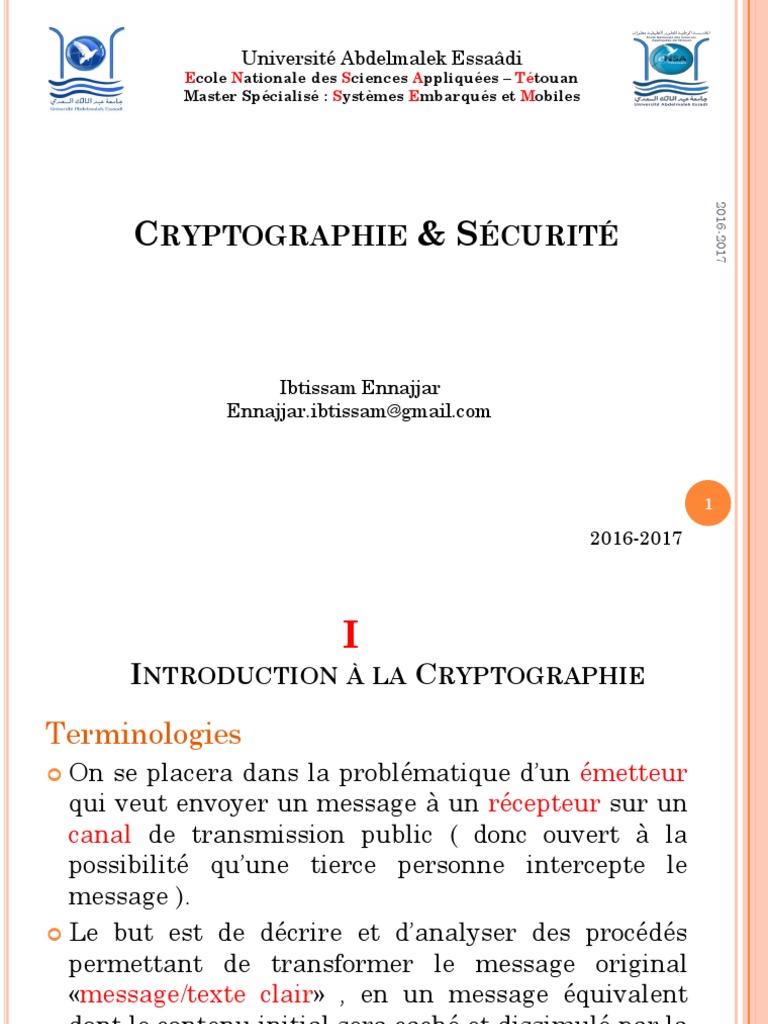 Introduction à la Cryptographie | PDF | Cryptanalyse | Cryptage