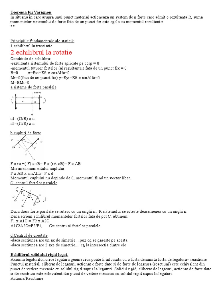 Statica Teorie | PDF