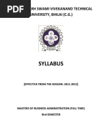 Syllabus - Mba Semester III (Full Time) - New Course