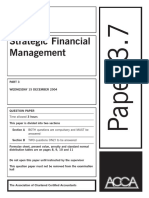 3.7 Strategic Financial Management (Old Syllabus) of ACCA Past Papers with Answers from2002-2006