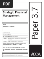 3.7 Strategic Financial Management (Old Syllabus) of ACCA Past Papers With Answers From2002-2006