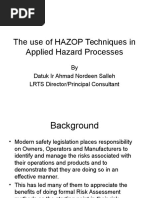  The Use of Hazop Techniques in Applied Hazard Processes