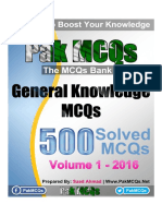 General Knowlege PDF 500 MCQs PDF