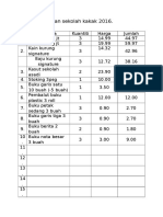 Harga Keperluan Sekolah Kakak 2016