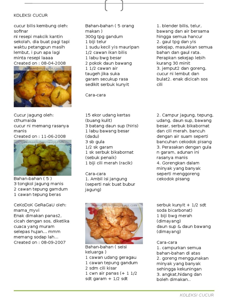 Resepi Cekodok Pisang Tepung Beras