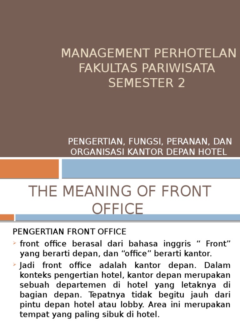 Front Office PDF
