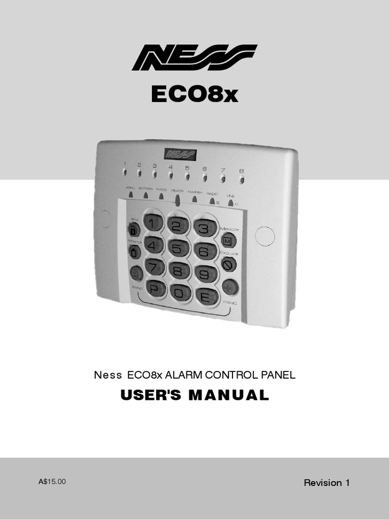 Ness ECO8x User Rev1 Security Alarm